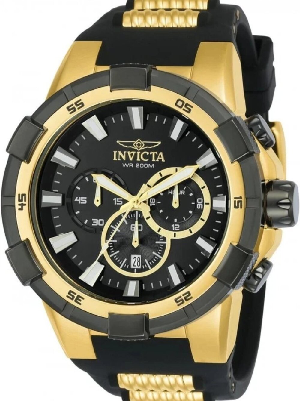 Invicta Aviator Chronograph Quartz Black Dial Men's Watch 23693 EUC!